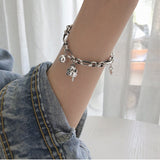 Cat & Ball Silver Chain Charm Bracelet Bracelets KiniCatShop