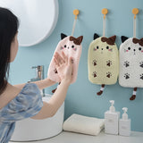 Cute Cat Embroidered Towel Hand Towels KiniCatShop
