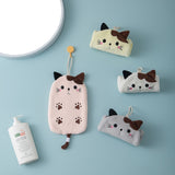 Cute Cat Embroidered Towel Hand Towels Light Pink KiniCatShop