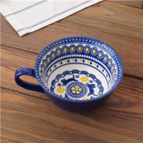 Retro Blue Cat Ceramic Tableware Tableware Dessert Cup KiniCatShop