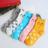 Cute Cat Face Ankle Socks Socks White KiniCatShop