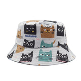 Cat Cartoon Bucket Hat Hats Light Gray / Adult KiniCatShop