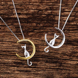 Crescent Moon Cat Lovely Necklace Necklaces KiniCatShop