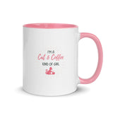 I'm a Cat & Coffee Kind of Girl Mug Pink Accent KiniCatShop
