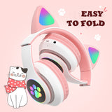 Wireless Cat Ears Head Phones Headphones KiniCatShop