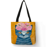 Charming Cat Tote Bag Tote Bag Flower Cat KiniCatShop