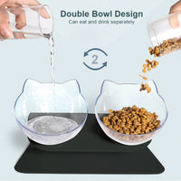 Cat Feeding Bowls on Raised Stand Food Bowls KiniCatShop