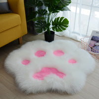 Cat Paw Plush Rug Area Rugs 24x24" / White Rose KiniCatShop