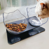 Cat Feeding Bowls on Raised Stand Food Bowls Default Title KiniCatShop