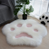 Cat Paw Plush Rug Area Rugs 24x24" / White Pink KiniCatShop