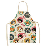 Kitty Cat Cartoon Apron Apron Cats & Fish Bones KiniCatShop