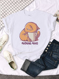 Funny Cat & Coffee T-Shirt T-Shirt White / S KiniCatShop