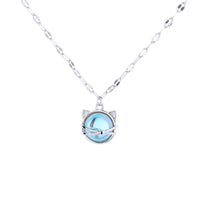 Moonstone Cat-Themed Necklace Necklaces KiniCatShop