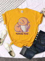 Funny Cat & Coffee T-Shirt T-Shirt KiniCatShop