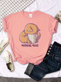 Funny Cat & Coffee T-Shirt T-Shirt Pink / S KiniCatShop
