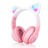 Wireless Cat Ears Head Phones Headphones Dark Pink KiniCatShop