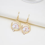Romantic Cat Drop Earrings Earrings Sleepy Cat KiniCatShop