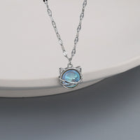 Moonstone Cat-Themed Necklace Necklaces KiniCatShop