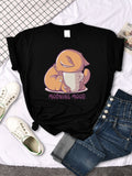 Funny Cat & Coffee T-Shirt T-Shirt Black / S KiniCatShop