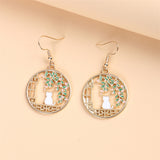 Romantic Cat Drop Earrings Earrings White Cat on Wall KiniCatShop