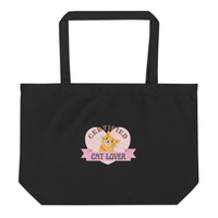 Certified Cat Lover Organic Cotton Tote Bag Tote Bag Black KiniCatShop