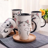Adorable Kitty Cats Mug with Lid Mug KiniCatShop