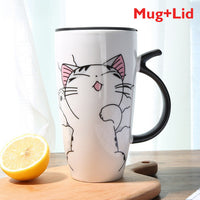 Adorable Kitty Cats Mug with Lid Mug Adorable Cat Face KiniCatShop