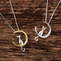 Crescent Moon Cat Lovely Necklace Necklaces KiniCatShop