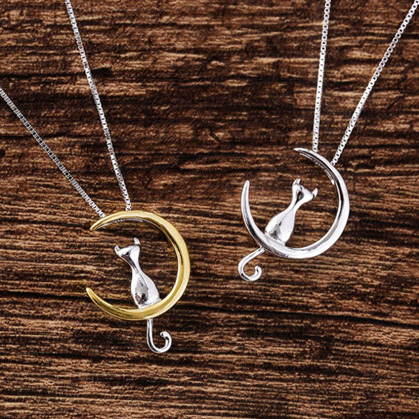 Crescent Moon Cat Lovely Necklace Necklaces KiniCatShop